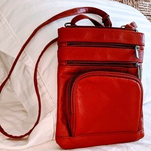 Red Leather Crossbody Purse